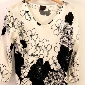 Black and white knit sweater